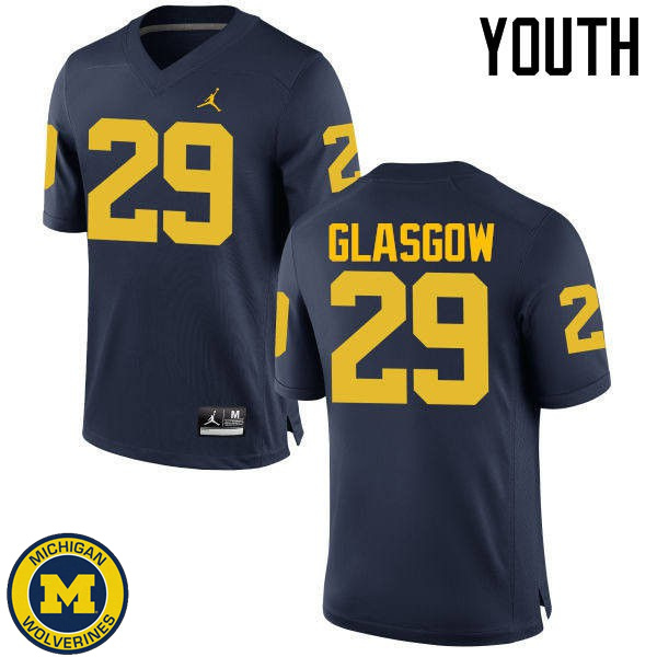 Youth University of Michigan #29 Jordan Glasgow Navy Alumni Jersey